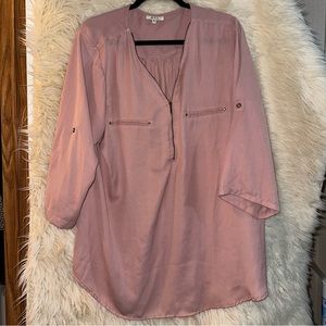 Pink 3/4 quarter sleeve blouse